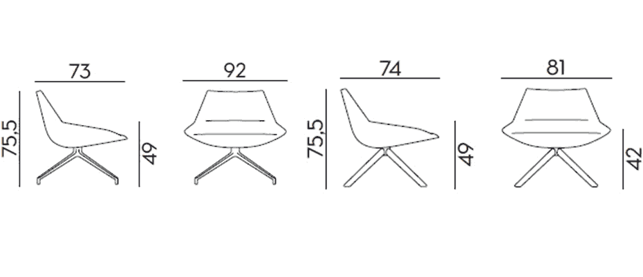 Medidas sillón giratorio Dunas XL